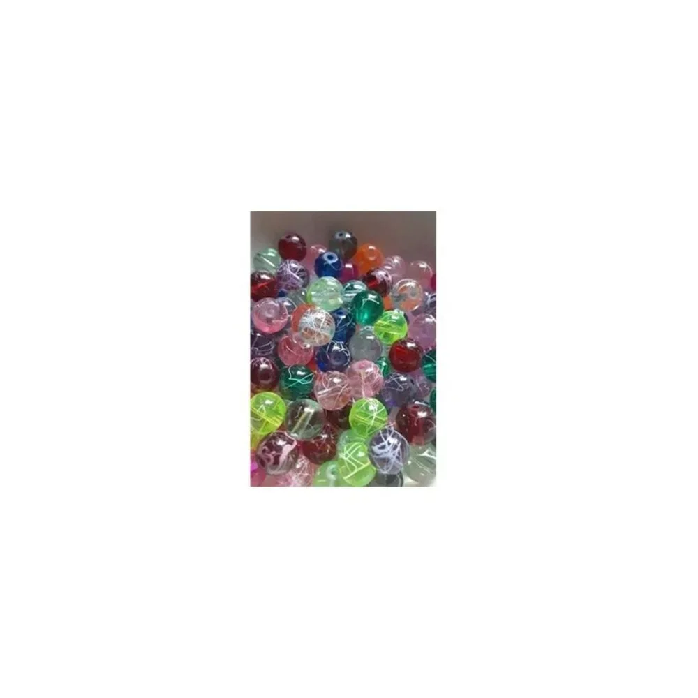 Mixed Scribble Glass Beads 8mm